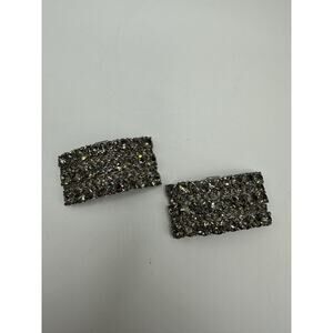 ✨ Vintage 50s Smoky Rhinestone Shoe Bling / Clips ✨